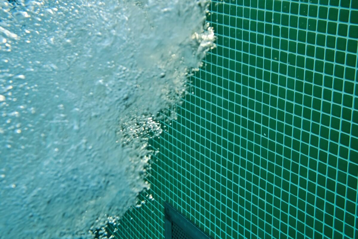 Pool water surface and jet detail